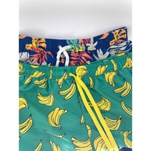 Tipsy Elves Swim Trunks Mens L Banana Print Tropical  2 Pack Bundle Resort